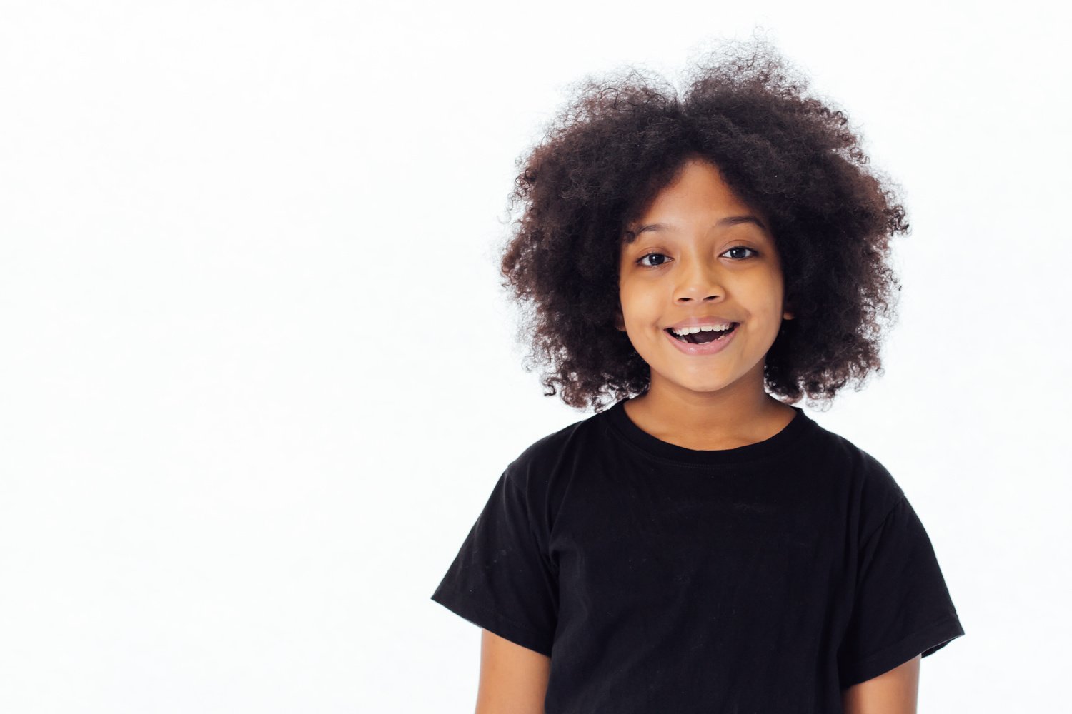 Cute and Happy African American Kid Smiling and Laughing Isolate